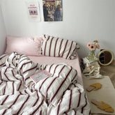Liam Striped Bedding Set - Pink